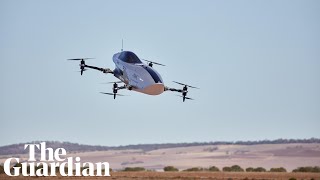 Electric flying racing car  Airspeeder marks Australian test flight ahead of planned races [upl. by Elletnuahs]