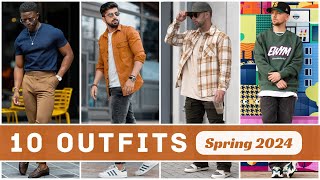 10 Latest Spring Outfit Ideas For Men 2024  Mens Fashion [upl. by Marcellina]