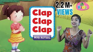 Two Little Hands To Clap Clap Clap Rhyme With Lyrics I English Kids Songs  Learning Videos For Kids [upl. by Anaerda384]