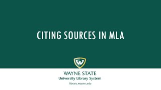 Citing Sources in MLA Format [upl. by Hnahym331]