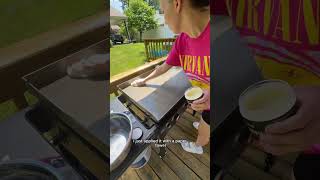 Cleaning and seasoning our new blackstone grill cleaningvideos cleantok blackstone grill [upl. by Adnerb463]