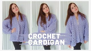 CROCHET LILAC HEXAGON CARDIGAN  Crochet The Lavender Hexagon Cardigan amp Free Written Pattern [upl. by Chandos]