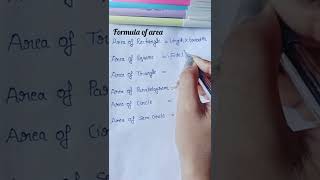 Formula of area Basic geometry Formula Basic Math YouTube shorts [upl. by Oetam]