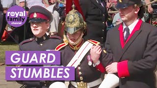 Royal Guard Stumbles at Order of the Garter in Windsor [upl. by Giah725]