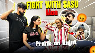 FIGHT WITH SASU MAA 😡WORST PRANK ON RAJAT 😂 HAATH UTHA DIYA 👋 rajatbornstar SwatiMonga prank [upl. by Anael]