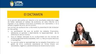 UTPL EL DICTAMEN ADMINISTRACIÓN DE EMPRESASPRINCIPIOS DE AUDITORIA [upl. by Ellecrag]