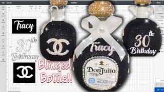 DIY Glam Glitter Birthday Bottle with Rhinestones [upl. by Aurore]