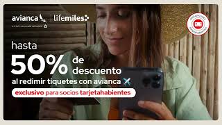 Exclusivo para ti hasta 50 off al redimir tus millas por tiquetes con avianca [upl. by Llednahs]