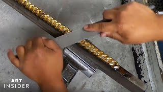 How A Goldsmith Creates A 14Karat Gold Cuban Link Chain [upl. by Aicil974]