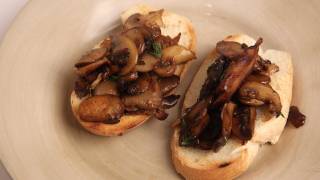 Mushroom Bruschetta Recipe  by Laura Vitale  Laura in the Kitchen Episode 289 [upl. by Himelman441]