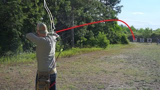 Shooting TRAD BOW class at 80 YARDS [upl. by Ainar]