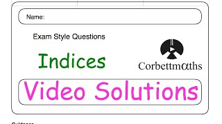 Indices Answers  Corbettmaths [upl. by Atig]