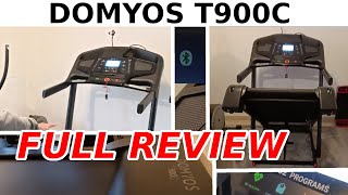 DOMYOS T900C FEATURES NOISE LEVEL PROBLEMS  MIDRANGE DECATHLON TREADMILL FULL DETAIL REVIEW [upl. by Pompea416]