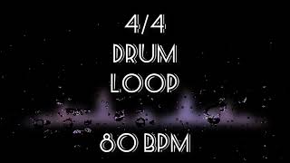 Best 44 time signature Drum loop for practice  80 BPM [upl. by Nimref]