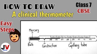 how to draw thermometerhow to draw clinical thermometerclass 7 thermometer diagram [upl. by Afton]