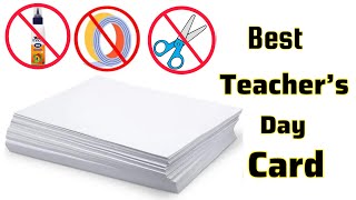 Best Teachers Day Card Idea Teachers Day Gift ideas Greeting Card For Teacher White paper craft [upl. by Samoht490]