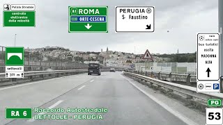 RA 6  Raccordo Autostradale BETTOLLE  PERUGIA  Direzione SS 3Bis [upl. by Ynnohj]