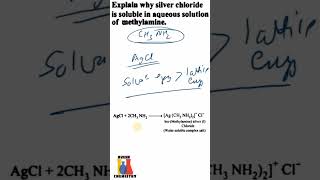 AgCl in Methylamine  1 Minute Chemistry  jeemains neet [upl. by Anivol]