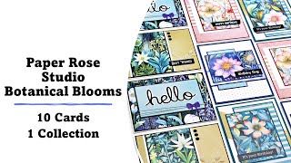 Paper Rose Studio  Botanical Blooms  10 Cards 1 Collection with Kristie Marcotte [upl. by Airrotal]