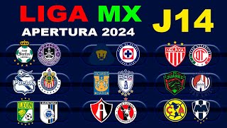 FECHAS HORARIOS Y CANALES PARA LA JORNADA 14 DE LA LIGA MX APERTURA 2024 [upl. by Ydnahs]