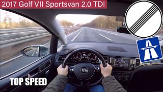 2017 Volkswagen Golf VII Sportsvan 20 TDI BMT 150PS POV Autobahn TOP SPEED 1080p Full HD [upl. by Ronda]