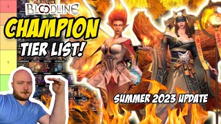 TIER LIST UPDATE for Bloodline Heroes of Lithas  All 77 Champions Ranked  Summer 2023 Edition [upl. by Hazeghi505]