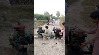 HOW TO DIESEL ENGINE START WITH HANDCART NEW EXPERIMENT 😂experiment shorts trending viralvideo [upl. by Skelly]