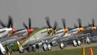 P51 Mustangs  EAA AirVenture Oshkosh 2019  Tribute to Bud Anderson [upl. by Gutow119]