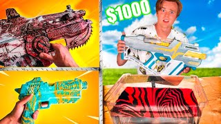 I Hydro Dipped 5 Custom NERF Blasters 1000 MYSTERYBOX [upl. by Alekram]