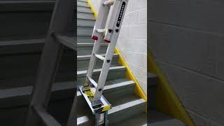 60Second LadderAide PRO Setup The Ultimate Tool for Using Extension Ladders on Stairs [upl. by Eceirtal]