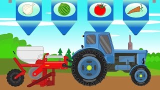 Tractor Vehicles for Kids  Animation  Watermelon Harvest  Bajka Traktor i Arbuzy historia [upl. by Arluene]