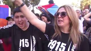 Local Armenians rally in solidarity with antigovernment protesters in Armenia [upl. by Sad]