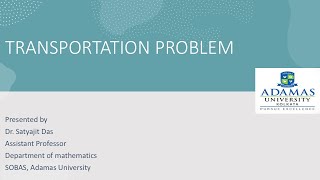 Operations ResearchLPPTransportation Problem Lecture 1 [upl. by Niliak]