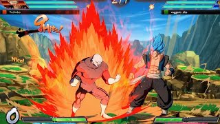 DRAGONBALL FighterZ Jiren SSB Gogeta Master Roshi vs SSB Gogeta Vegeta DBS Broly [upl. by Ellehcram]