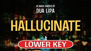 Hallucinate Karaoke Lower Key  Dua Lipa [upl. by Adnael923]