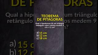 Teorema de Pitágoras Como calcular a hipotenusa pitágoras shorts [upl. by Ruvolo]