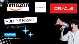 DE Shaw Biggest Hiring  Amazon Oracle Qualcomm Freshers code burnerjobs freshersjobs [upl. by Donn]