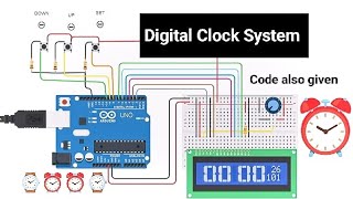 Digital Clock System Using Arduino Tinkercad  Arduino Project  Digital Clock  Autodesk Tinkercad [upl. by Asiled]