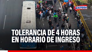 🔴🔵Paro de transportistas MTPE amplió a 4 horas tolerancia en horario de ingreso para trabajadores [upl. by Crary]