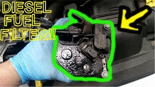 diesel fuel filterhow to replace on a ford fiesta duratorq [upl. by Lenahtan]