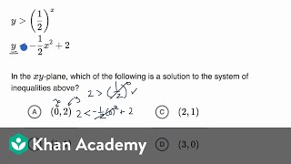 Nonlinear equation graphs — Harder example  Math  SAT  Khan Academy [upl. by Porche886]