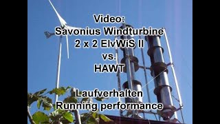 Der Vergleich Savonius Wind Turbine ElvWiS vs HAWT VAWT vertikal Windrad horizontal Verhalten [upl. by Troyes]