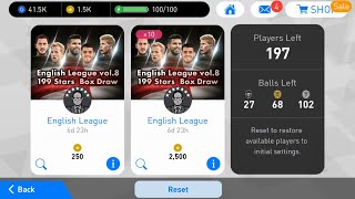 English League Vol8 199 Stars Box Draw PES 2018 Mobile [upl. by Palecek685]