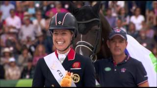 JEM 2014  Remise de médailles du grand prix de dressage freestyle Lor pour Charlotte dujardin [upl. by Janetta680]