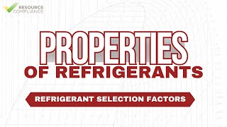 Refrigerant Selection Factors [upl. by Arney]