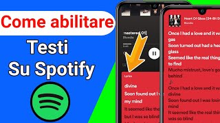 Come abilitare i testi su Spotify  Correggi i testi di Spotify che non vengono visualizzati [upl. by Lrem]