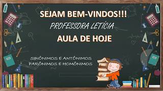 sinônimos antônimos homônimos e parônimos [upl. by Alleul]