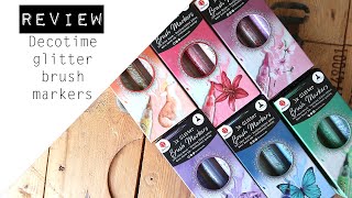 REVIEW  Decotime  Glitter brush markers [upl. by Noissap989]