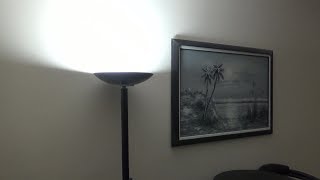 Easily Convert Halogen Torchiere Lamp To LED Panel Light Upgrade [upl. by Kaela]