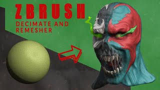 ZBrush Quick Tip Series Using ZRemesher and Decimate to manage Topology [upl. by Hatch]